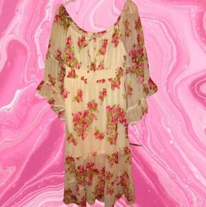 NWOT Hint Of Blush Size Large Floral Pink Dress Flowy